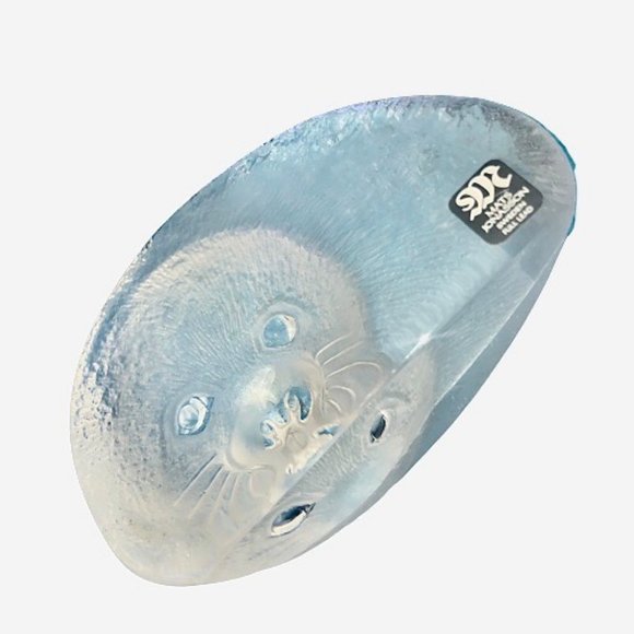 Crystal Seal Figurine MATS JONASSON SWEDEN AVintage art Glass Signed & Sticker - Picture 8 of 13